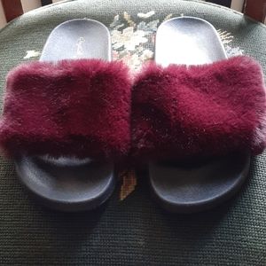 Velvet slide sandals